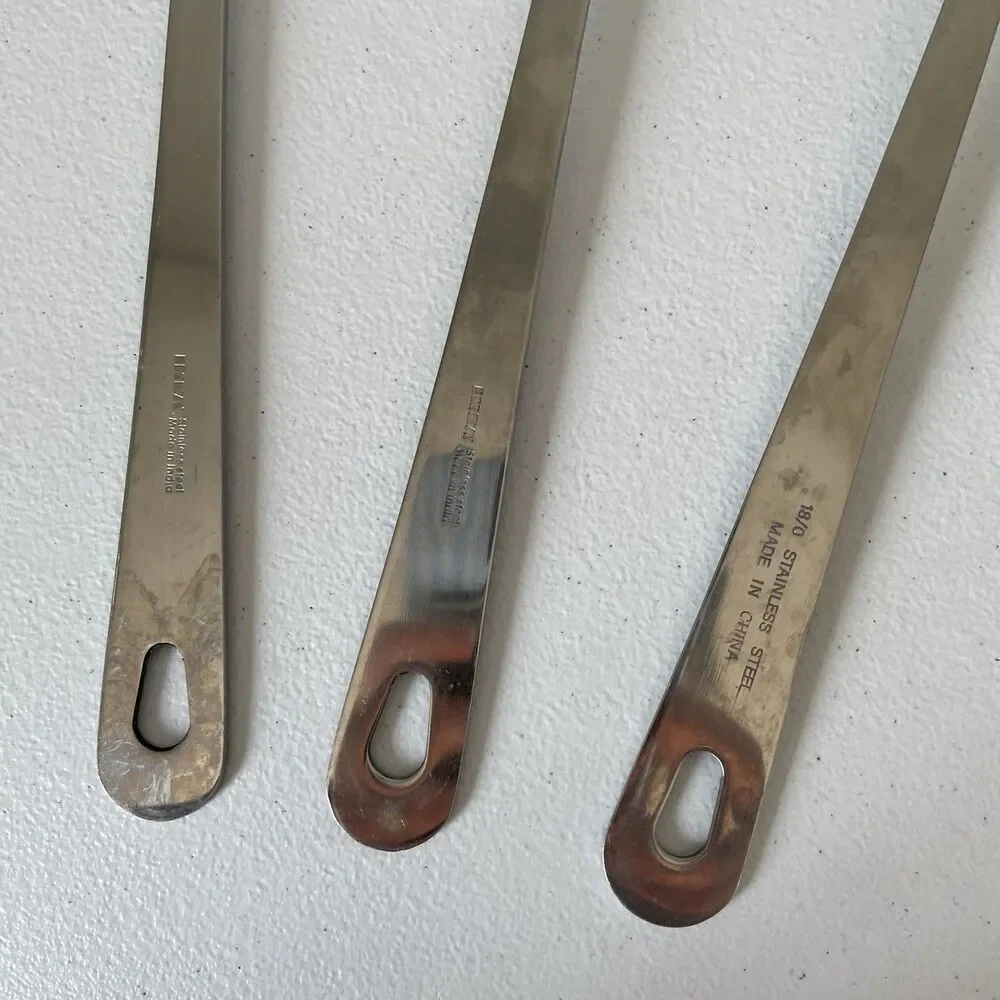 Stainless Steel Kitchen Utensil Lot of 3 Cookwear 13' Spatula, Spoon, Flipper